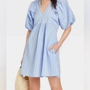🌟2/$12 a new day Light Blue Striped Dress